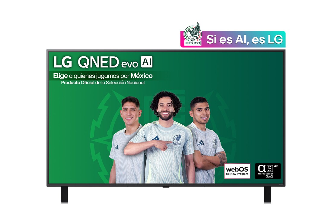 Vista frontal de la Pantalla 55 pulgadas LG AI QNED evo QNED85 MiniLED 4K Smart TV 2025 55QNED85ASG