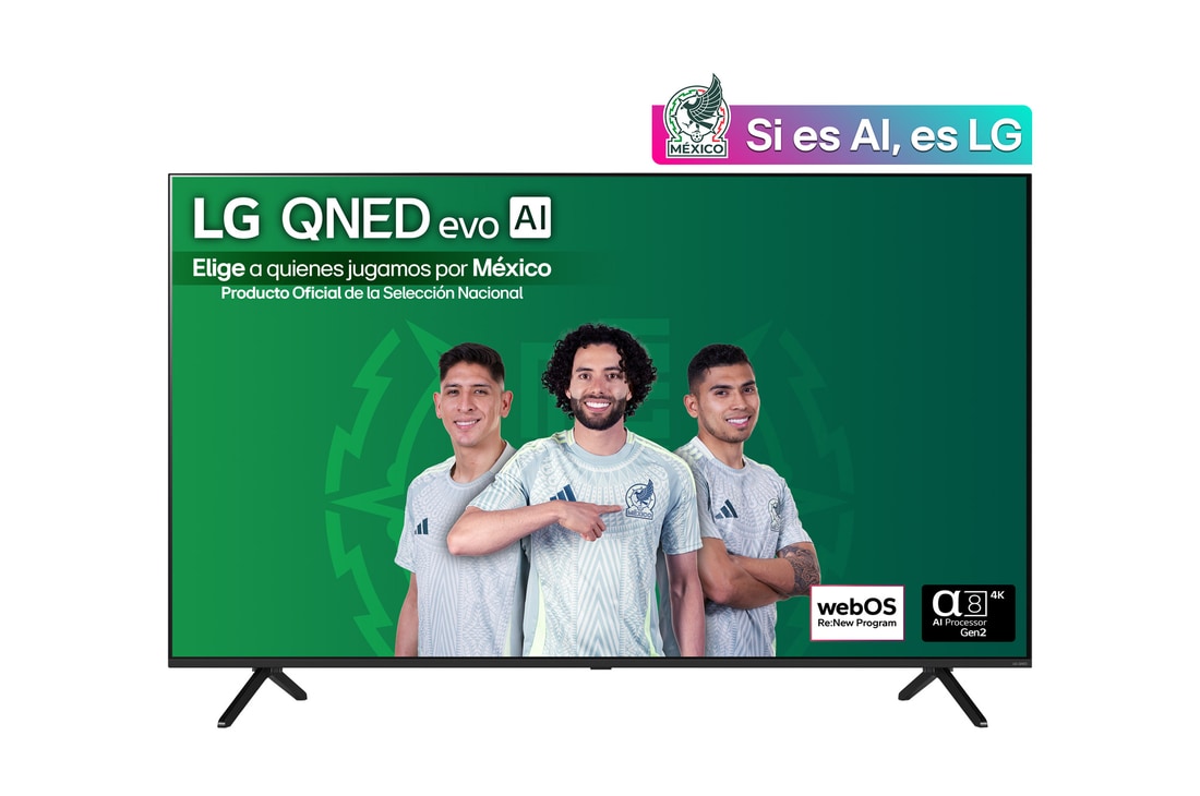 Vista frontal de la Pantalla 75 pulgadas LG AI QNED evo QNED92 MiniLED 4K Smart TV 2025 75QNED92ASA