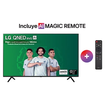 Vista frontal de la Pantalla 75 pulgadas LG AI QNED evo QNED92 MiniLED 4K Smart TV 2025 75QNED92ASA