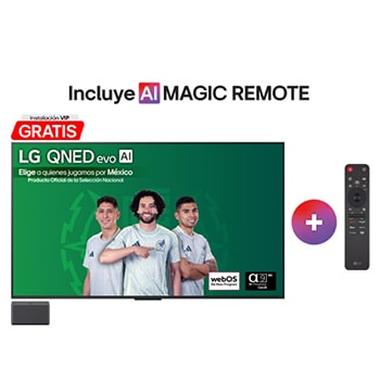 Vista frontal de la Pantalla 65 pulgadas LG AI QNED evo QNED9M MiniLED 4K Smart TV 2025 65QNED9MASA