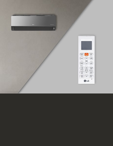 Esta es una imagen del control remoto de un aire acondicionado LG.