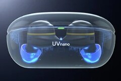 Una imagen de LG TONE Free con UV Nano activado.