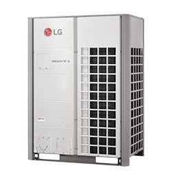 Unidad de aire acondicionado LG MULTI V 5, de diseño metálico con rejillas de ventilación y el logotipo de LG en la parte frontal.