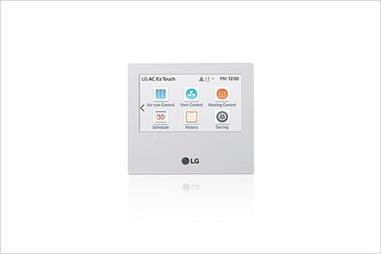 LG AC Ez Touch, a compact HVAC control device, offers a 5-inch touchscreen managing 64 units like  yearly scheduling, energy management etc.