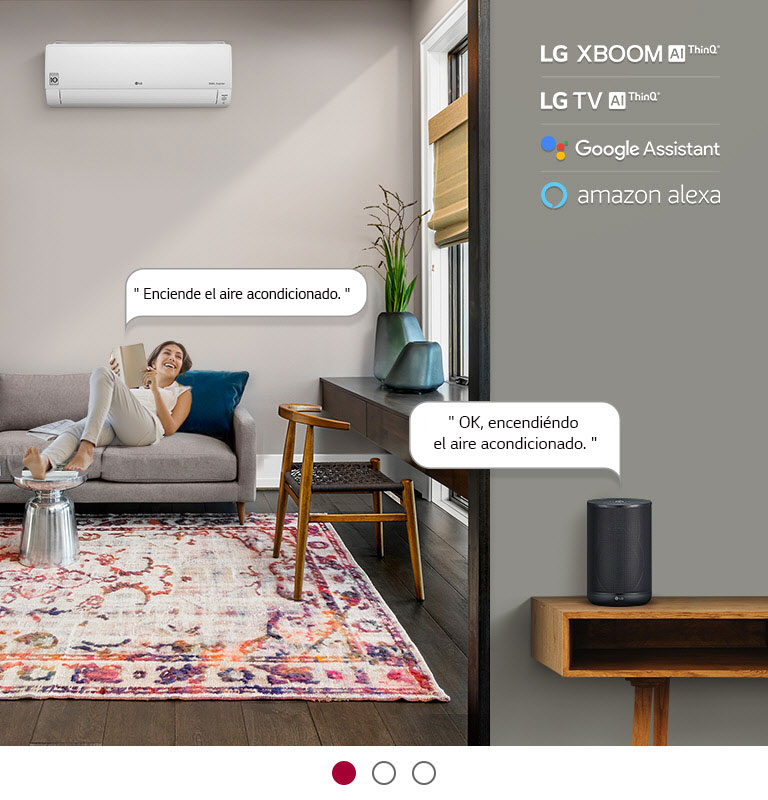 Controla tu aire acondicionado LG con comandos de voz para mayor comodidad.
