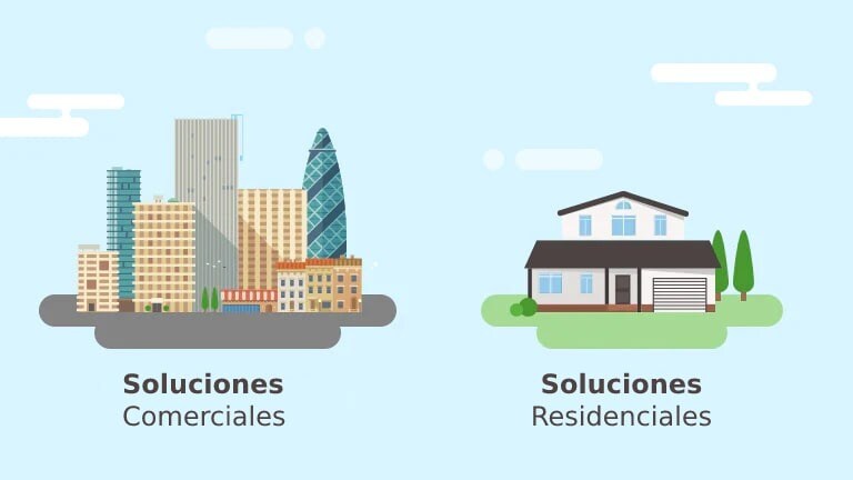 Vista frontal de una ciudad urbana con muchos edificios a la izquierda, mientras que la vista frontal de una casa de dos pisos con tres decoraciones desde atrás.