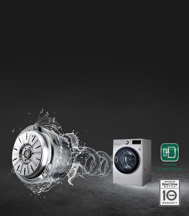 Las lavadoras LG Inverter operan con bajo ruido y baja vibración gracias a su Motor Smart Inverter™, eliminando ruidos.