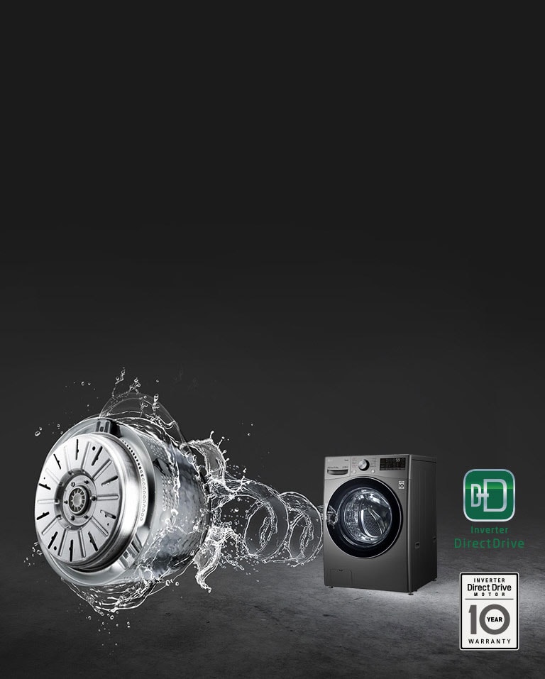 Las lavadoras LG Inverter operan con bajo ruido y baja vibración gracias a su Motor Smart Inverter™, eliminando ruidos.