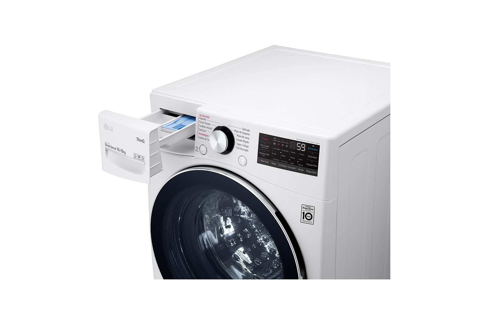 LG Lavasecadora LG Carga Frontal AI DD™ 16Kg/8Kg - Blanco, WD16WG2S6