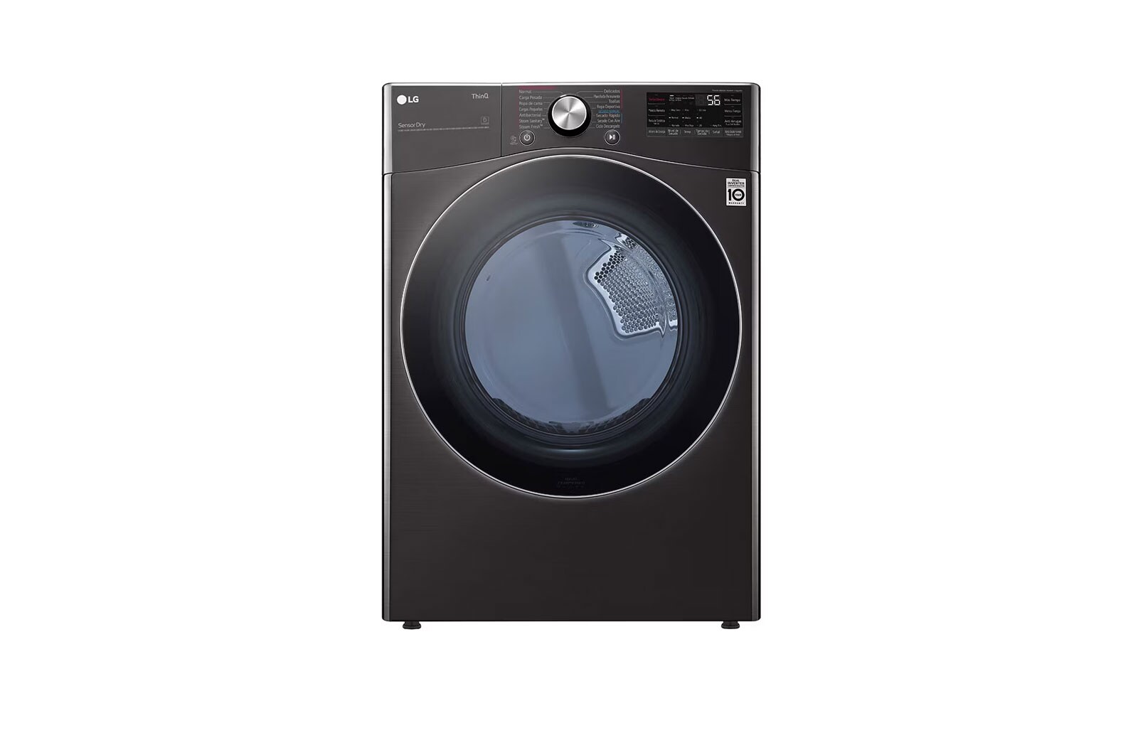 LG Lavadora LG Carga Frontal Inteligente Inverter AI DD™ (Inteligencia Artificial) con TurboWash 360™ 22 Kg / 22Kg - Acero Negro con Conectividad LG ThinQ + Secadora LG Carga Frontal Inteligente con Ciclos con vapor Steam Fresh™ y conectividad ThinQ™ 22 Kg - Acero Negro, WM22BV2S6R.DF22BVS
