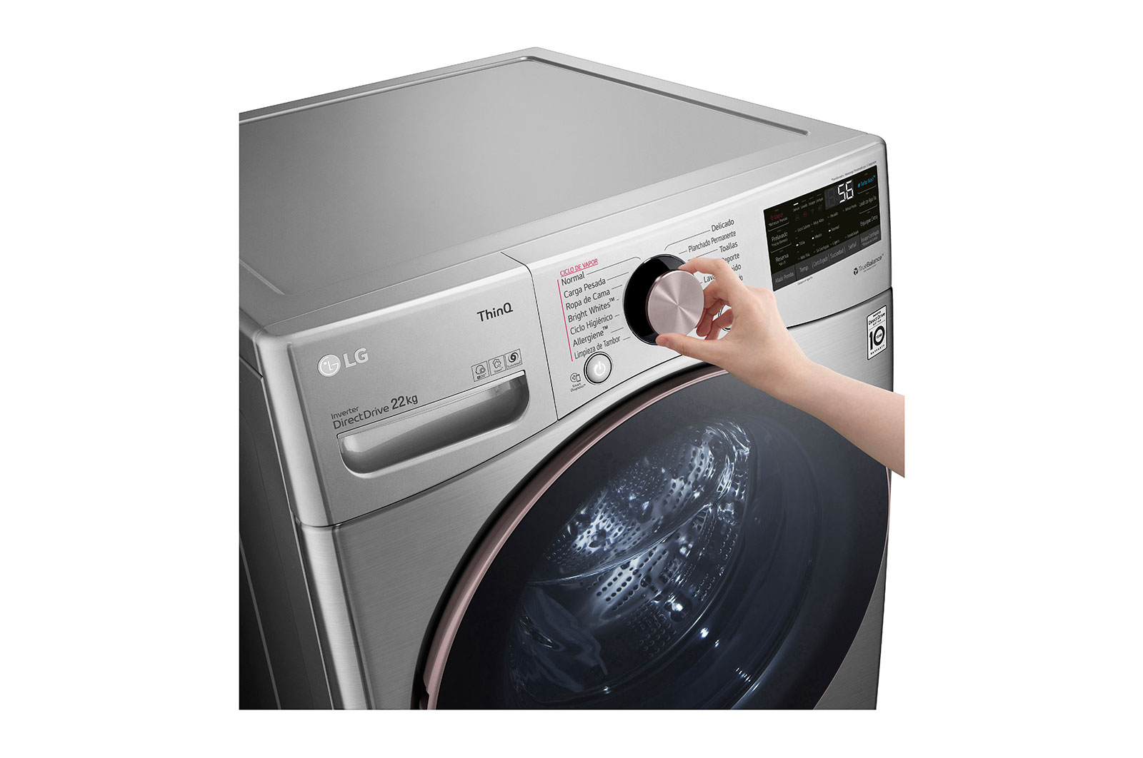 LG Lavadora LG Carga Frontal AI DD™ 22kg, WM22VV2S6GR