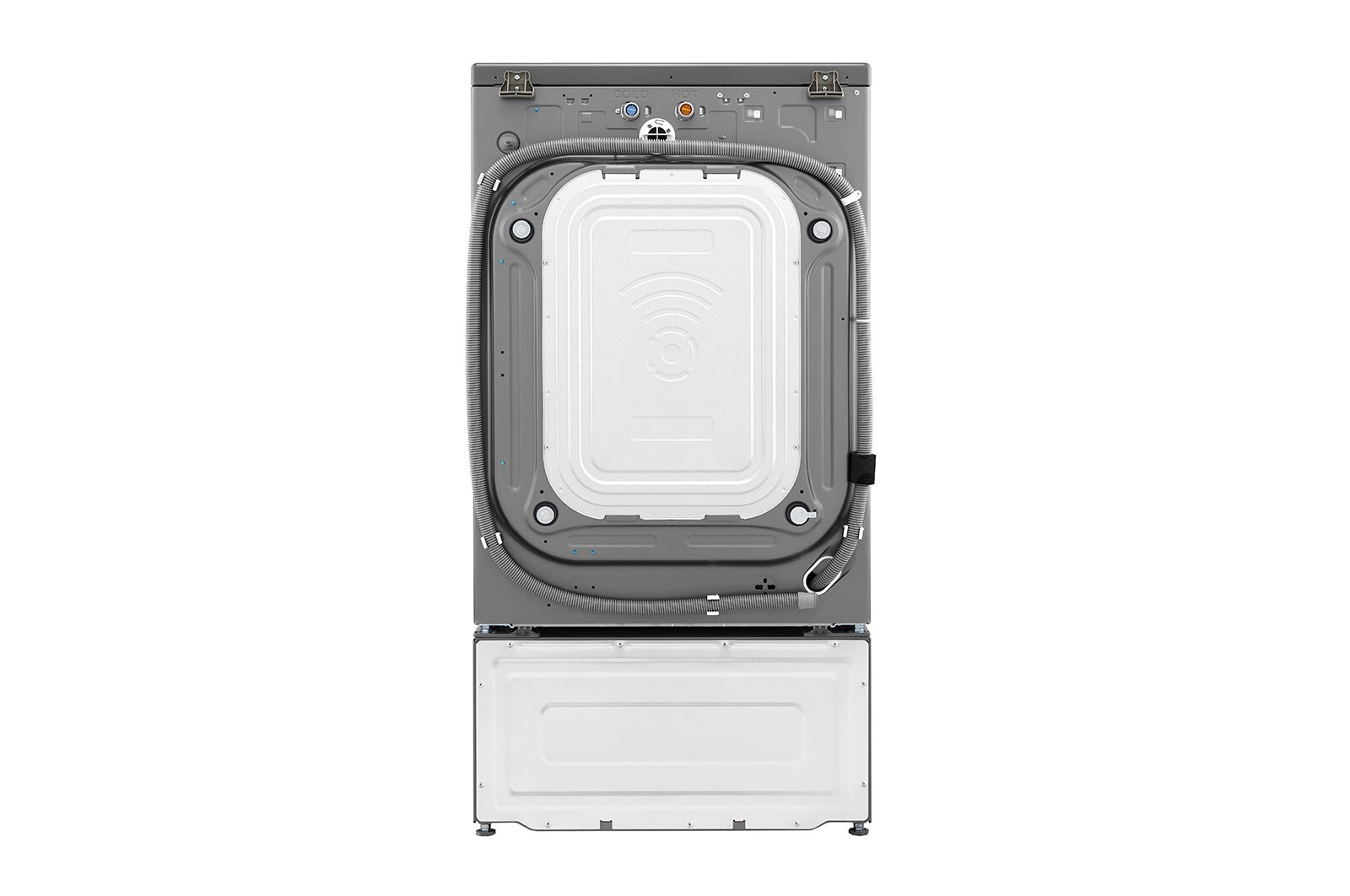LG Lavadora LG Carga Frontal Inteligente con Pedestal, con AI DD™ (Inteligencia Artificial) con TurboWash  y conectividad ThinQ, capacidad 22 Kg– Color Plata, WM22VV2S6GR.WDP4V
