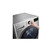 LG Lavadora LG Carga Frontal Inteligente con Pedestal, con AI DD™ (Inteligencia Artificial) con TurboWash  y conectividad ThinQ, capacidad 22 Kg– Color Plata, WM22VV2S6GR.WDP4V