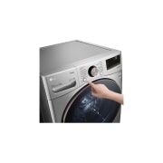 LG Lavadora LG Carga Frontal Inteligente con Pedestal, con AI DD™ (Inteligencia Artificial) con TurboWash  y conectividad ThinQ, capacidad 22 Kg– Color Plata, WM22VV2S6GR.WDP4V