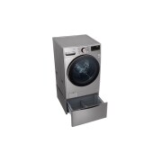 LG Lavadora LG Carga Frontal Inteligente con Pedestal, con AI DD™ (Inteligencia Artificial) con TurboWash  y conectividad ThinQ, capacidad 22 Kg– Color Plata, WM22VV2S6GR.WDP4V