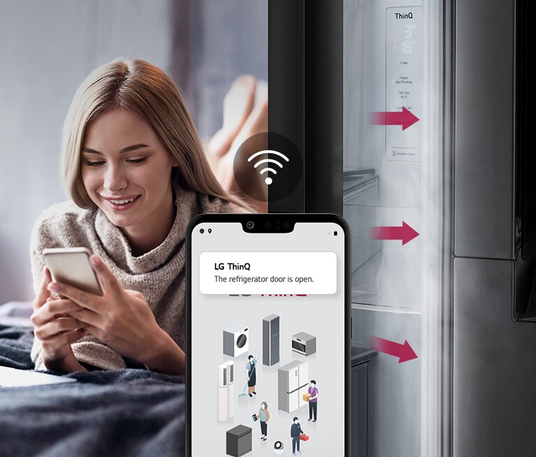 Se muestra la tecnología SmartThinQ y la conectividad inteligente con tu WIFI.