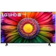 Una vista frontal del televisor LG UHD