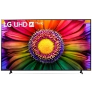 Una vista frontal del televisor LG UHD