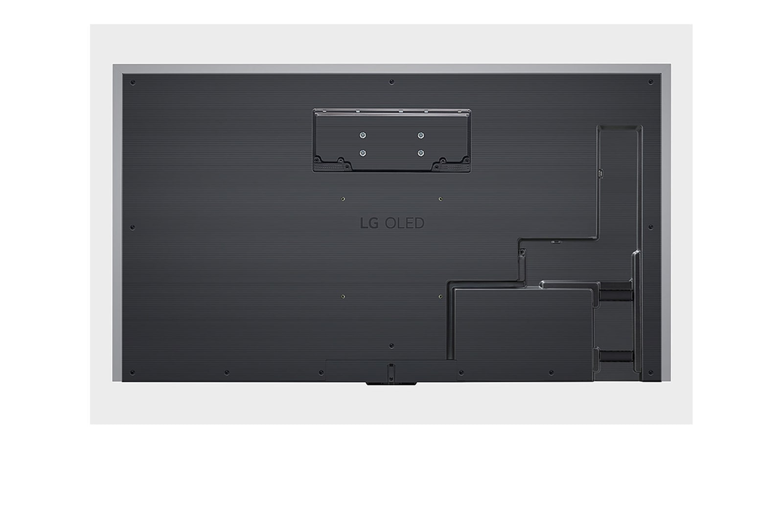 Rear view of LG OLED TV, OLED M4 SINGATURE on a stand
