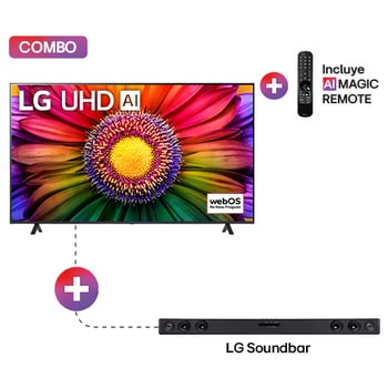 Front view of TV and Soundbar