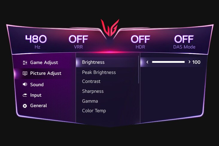 Imagen de configuración GUI de Brillo.