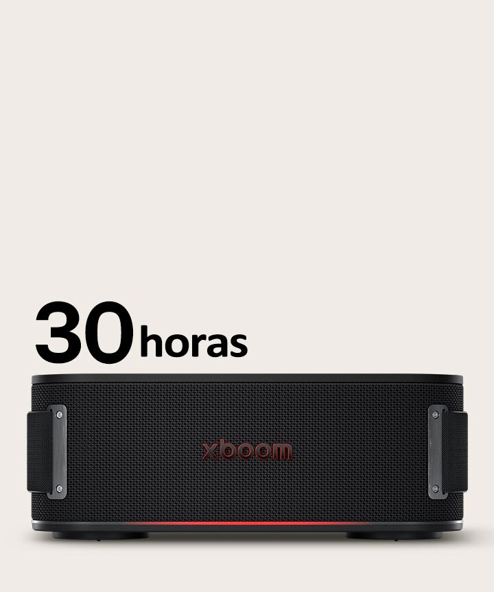 Vista frontal de xboom Bounce con su luz encendida.