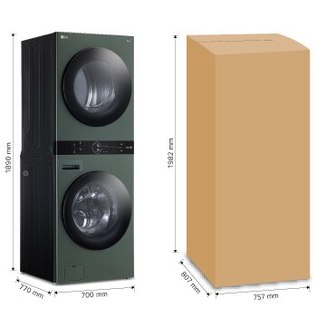 LG Torre de lavado WashTower™ con AI DD™ 22kg (con Secadora de gas), WK22GGS6