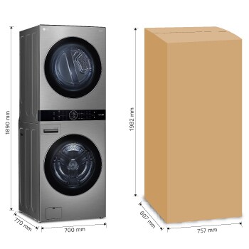 LG Torre de lavado WashTower™ con AI DD™ 22kg (con Secadora de gas), WK22VKS6