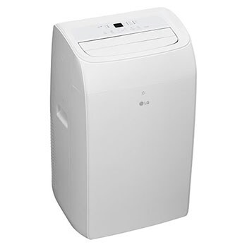 Left-side view of a portable air conditioner