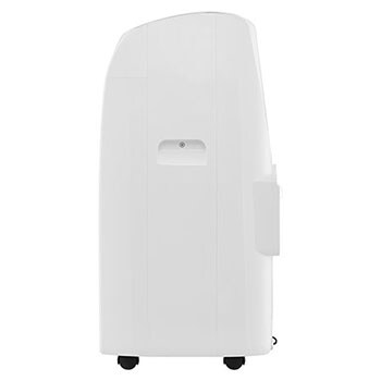 Right-angle view of a portable air conditioner