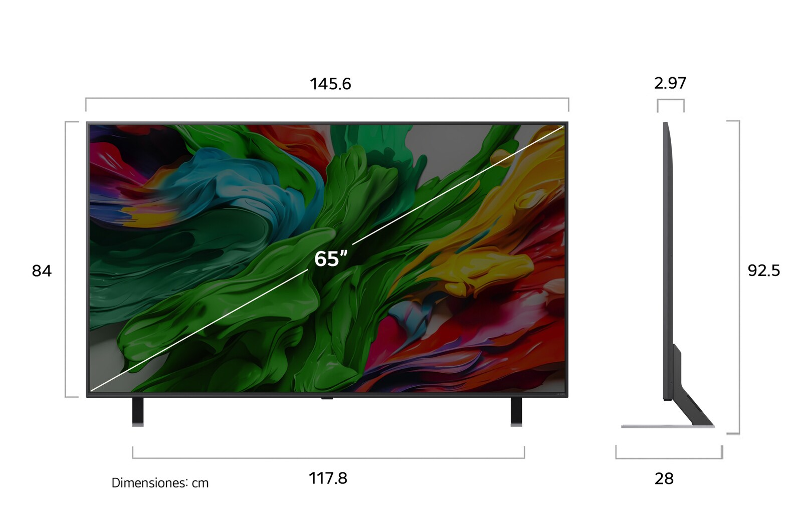 LG Pantalla 65 pulgadas LG AI QNED evo QNED85 MiniLED 4K Smart TV 2025 , 65QNED85ASG