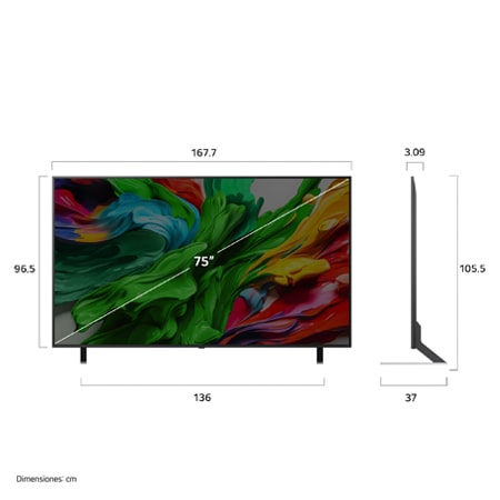 LG Pantalla 75 pulgadas LG AI QNED evo QNED85 MiniLED 4K Smart TV 2025, 75QNED85ASG