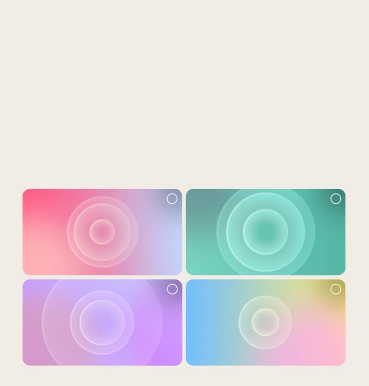 Pantalla de un usuario durante el proceso de personalización AI Sound Wizard. Se seleccionan series de íconos de clips de sonido. Se muestra un cantante de jazz y un saxofonista; las ondas de sonido representan el sonido personalizado animado en la imagen. 
