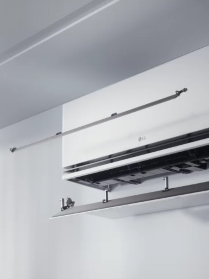Salón con aire acondicionado LG y doble aleta, que optimiza el flujo de aire en todo el espacio.
