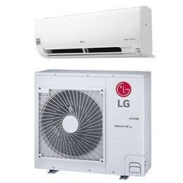 Single Split indoor unit displayed at the top and an outdoor unit with a round fan below.