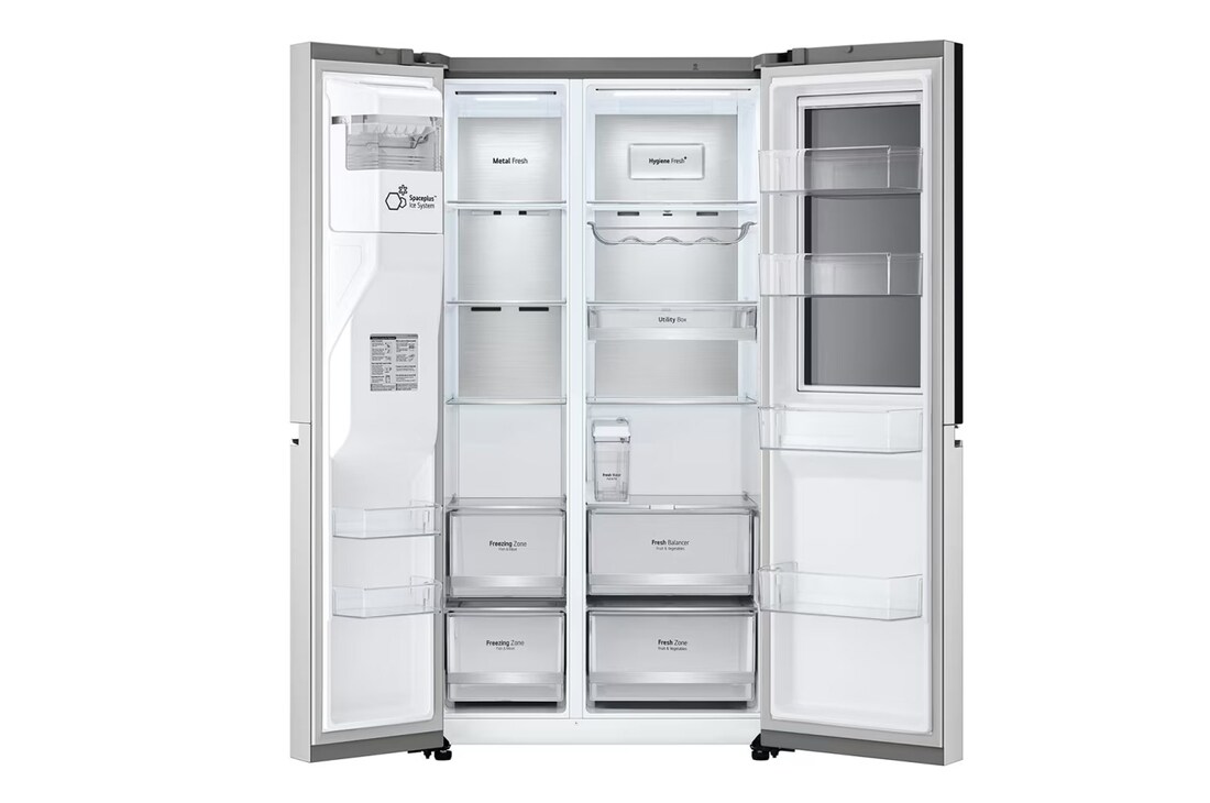 LG 674L Side-by-Side Fridge with InstaView & Door-in-Door™ in Noble Steel Finish , GC-X257CSES
