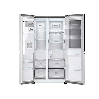 LG 674L Side-by-Side Fridge with InstaView & Door-in-Door™ in Noble Steel Finish , GC-X257CSES