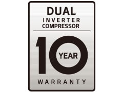 The DUAL Inverter 10 Year Warranty logo.