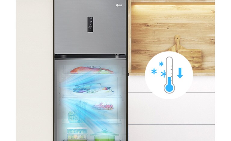 Smart Fresh Air Function lowers the temperature by 1℃ when Fridge door is closed.