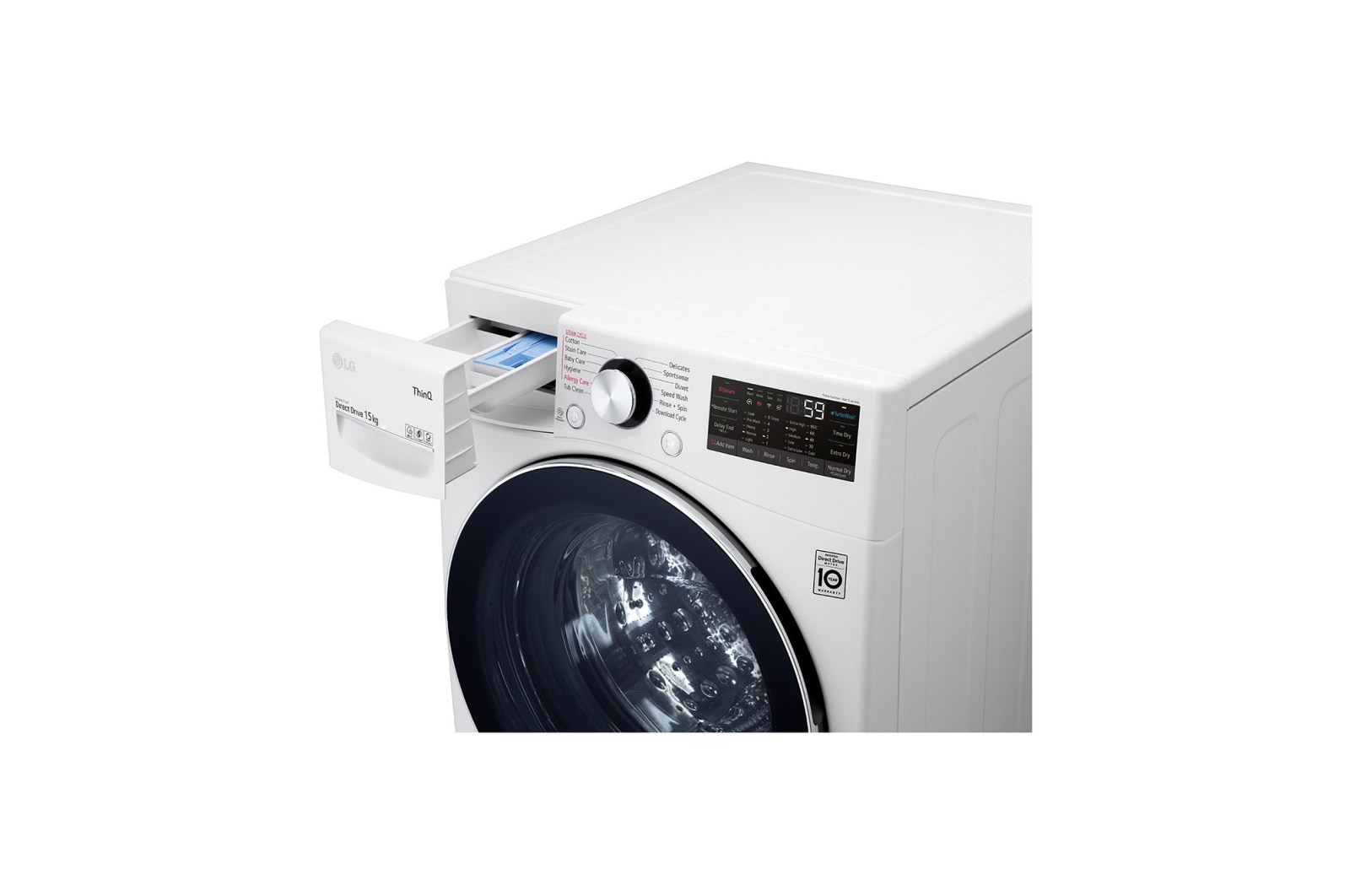 LG 15kg Washing Machine with AI Direct Drive™ and TurboWash™, F2515STGW