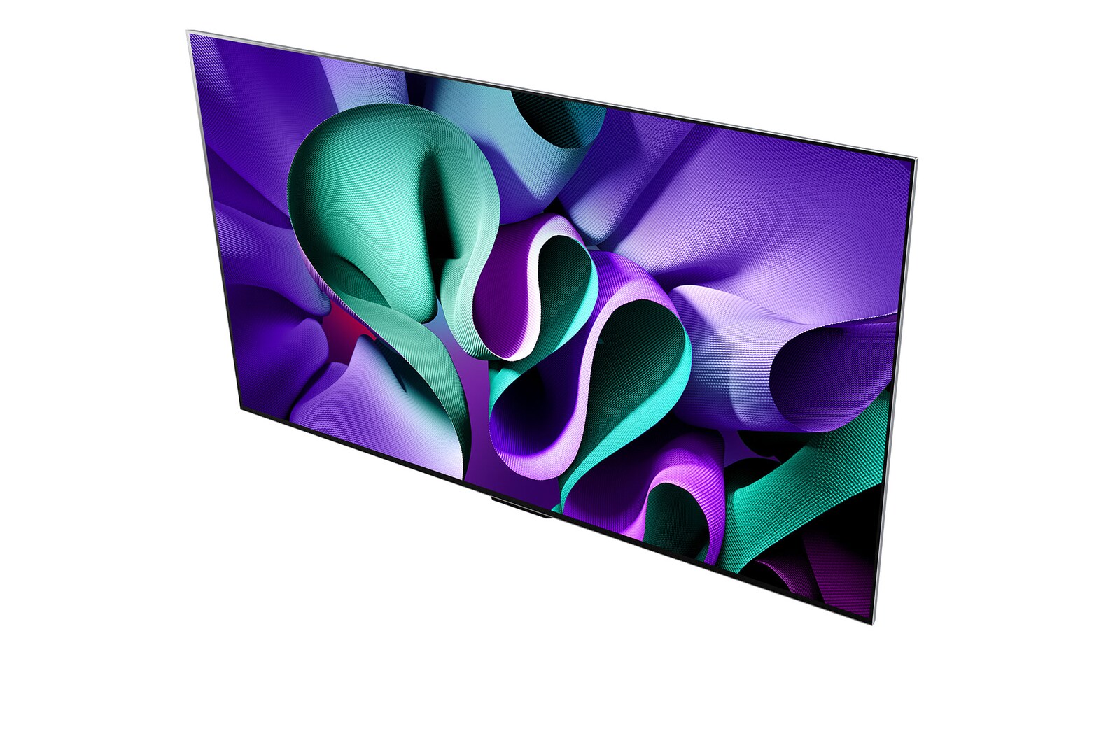 Close-up image of LG OLED evo TV, OLED M4 showing the ultra-slim top edge