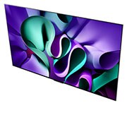 Close-up image of LG OLED evo TV, OLED M4 showing the ultra-slim top edge