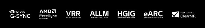 Nvidia G-Sync, AMD FreeSync Premium en andere game-gerelateerde certificeringen zijn ook zichtbaar.