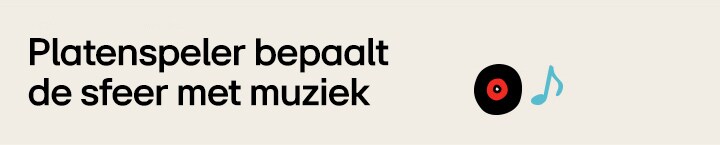 De titel luidt, Platenspeler bepaalt de sfeer met muziek 