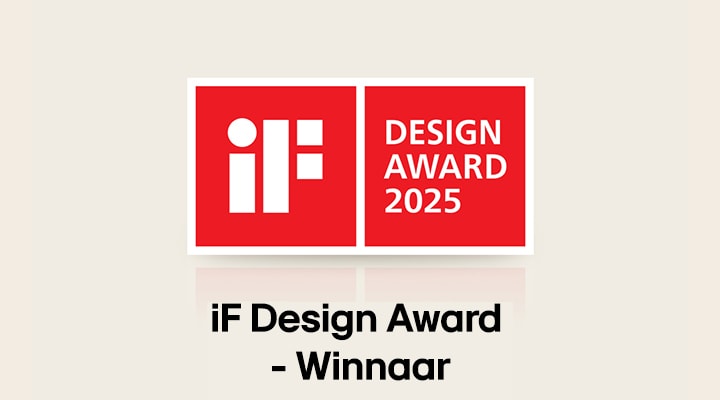 iF Design Award 2025 logo. Winnaar van de Design Award.