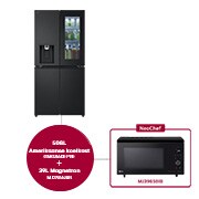 Voorkant van 508L Amerikaanse koelkast Zwart | InstaView™ | DoorCooling+™ | Uvnano™ - GMG860EPBE