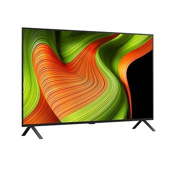 Licht schuine weergave van LG OLED AI B5 4K Smart TV.