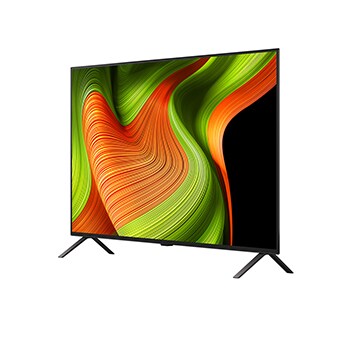 Licht schuine weergave van LG OLED AI B5 4K Smart TV.