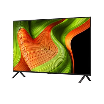 Licht schuine weergave van LG OLED AI B5 4K Smart TV.