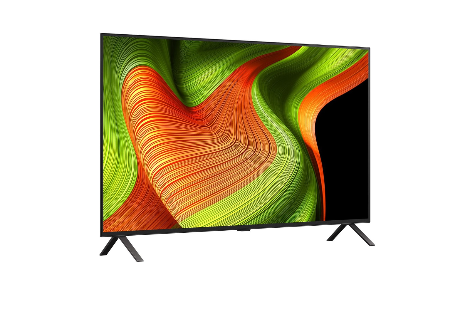 Licht schuine weergave van LG OLED AI B5 4K Smart TV.